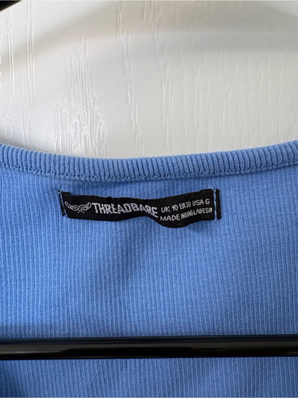 Threadbare Blue Cropped Ruched Top Size US 6 - Picture 4 of 5